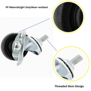 Ruedas Giratorias Universales Ajustables de Estilo Industrial con Capacidad de Carga de 65 kg, Freno de Tornillo y Soporte para Aplicaciones en Muebles - Product Image 4