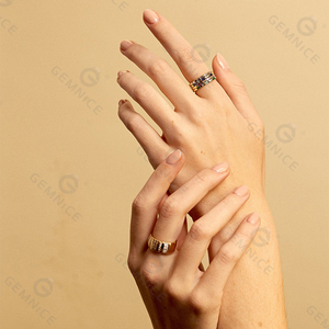 Gemnel Tarot Baguette Kim Cương Nhẫn Trong 925 Bạc Huyền Bí Ban Nhạc Với Vòng Baguette Kim Cương Từ Tarot Bộ Sưu Tập Vòng - Product Image 3