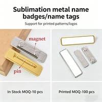 Badge nominatif personnalisé vierge en métal pour sublimation, porte-badges nominatifs