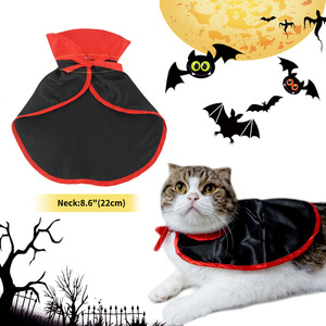 Disfraz de Vampiro para Mascotas NAMSAN, Capa Roja y Negra de Poliéster, Traje de Halloween para Perros y Gatos - Product Image 4