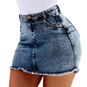 Femmes lavage Mini femme jupes courtes été femmes Sexy Denim jupe jupes pour femmes longueur au genou - Product Image 4