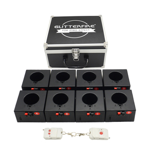 GLITTERFIRE D08 Máquina de Pirotecnia de Chispa Fría de 8 Canales para Interiores, Sistema de Disparo Pirotécnico, Efecto Escénico, Fuegos Artificiales con Control Remoto - Product Image 1