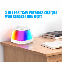 Support de téléphone intelligent GY-A01 de qualité supérieure, original d'usine, avec chargeur sans fil 15W à charge rapide, lampe RGB et haut-parleur.