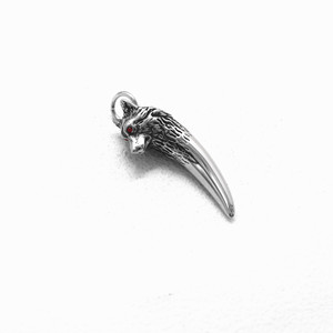 Yunnique – collier avec pendentif en acier inoxydable, croc de loup avec yeux rouges, bijoux à la mode pour hommes - Product Image 5
