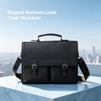 Sac à main pour homme de luxe classique multi-poches grande capacité, fabriqué à la main, en PU texturé, sacoche d'affaires