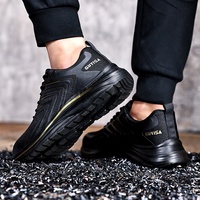 GUYISA Chaussures de sécurité atmosphériques élégantes à lignes dorées populaires Chaussures de sécurité à embout en acier standard européen