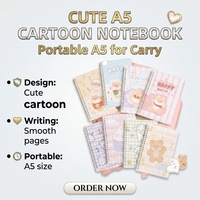 Carnet à spirale Kawaii, papeterie coréenne mignonne avec des animaux de dessin animé, journal pour étudiantes, filles et enfants, designs variés, vente en gros