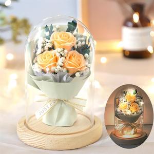Rosa Real con Luz LED, Rosas Preservadas, Flor Roja Eterna en Cúpula de Cristal, Regalo para el Día de San Valentín, Regalos para el Día de la Madre - Product Image 6
