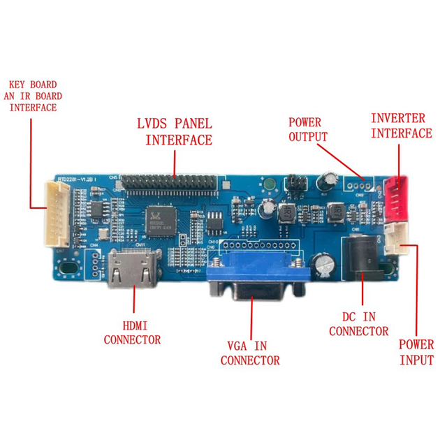 10.1-inch IPS Screen LVDS Interface Industrial Display Driver Board, Resolution 800*1280, H/DMI VGA Input LCD Controller Board