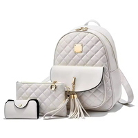 PU cuir Campus Cartable 3 pièces ensemble femme loisirs Shopping sac à main sac à bandoulière dames léger Portable sac à dos