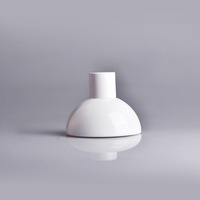 Bouteilles en verre de roseau transparent à fond rond en céramique de luxe blanc diffuseur vide avec couvercle à vis quantité minimale de commande 100 pièces Carton emballé