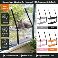 Hamac double couche pour chat à fixer sur fenêtre, avec ventouses spirales robustes, lit mural pour chats d'intérieur, perchoir pour animaux de compagnie très résistant, vente en gros