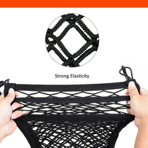 Red organizadora de malla de 3 capas para coche, bolsa de red elástica para almacenamiento en el respaldo del asiento, barrera para mascotas y niños en el asiento trasero, bolsa de red para almacenamiento del conductor - Product Image 4