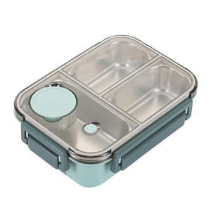 Luxury Kids Bento Lunch Box 304 Stainless Steel Portable Handle School Food <b>Container</b> for Children - Product Image 5
