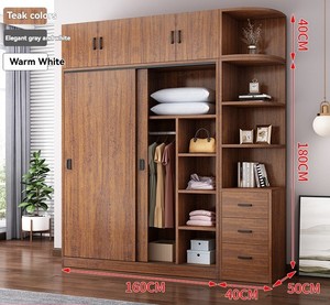 Tủ quần áo gỗ hiện đại đa năng có cửa trượt, kệ và ngăn kéo, tích hợp hệ thống sắp xếp đồ đạc - Product Image 6