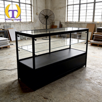 Vitrine de présentation de tabac de luxe moderne en aluminium verrouillable avec porte en verre trempé et éclairage LED, robuste, pour la vente au détail