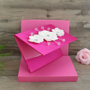 Invitation de <span class=keywords><strong>mariage</strong></span> de boîte-cadeau <span class=keywords><strong>rouge</strong></span> de fleur de cristal de <span class=keywords><strong>rose</strong></span> avec la conception de fleur - Product Image 6