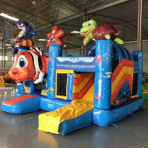 Inflatable nhỏ Bounce House trượt bouncy lâu đài Inflatable bouncers cho trẻ em Inflatable Combo Bouncer với trượt - Product Image 1