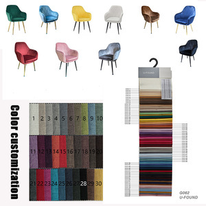 Sedia da Pranzo in Velluto con Schienale Imbottito e Gambe in Metallo, Poltrona per Sala da Pranzo e <span class=keywords><strong>Cucina</strong></span>, Produzione Diretta - Product Image 4