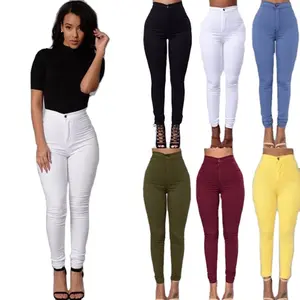 YiXin Pants For Women 2022 Fashion High Elastic Plain Color Pants Women High Waist Plus Size Trousers For Women