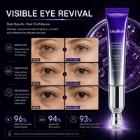 Sérum pour les yeux à la technologie d'auto-phagie cellulaire OEM ODM Marque Privée 20g, avec embout cristallin, Peptide de levure, Hydratant, Éclaircissant, Lissant, Raffermissant