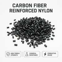 Granulés de polyamide renforcé de fibres de carbone PA66, granulés de nylon 66 noirs remplis de carbone, haute rigidité pour le moulage par injection