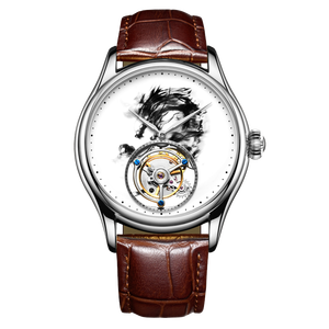 Montre Homme Aesop Tourbillon à Remontage Manuel, Mouvement Saphir, Style Affaires, Montre-Bracelet Mécanique Étanche pour Homme - Product Image 1