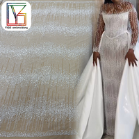 Tissu en dentelle perlée de haute qualité, tissu en dentelle à sequins français, tissu en dentelle de perles, tissu en dentelle de tulle pour robes de soirée pour femmes