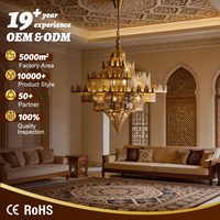 Lampe de mosquée de luxe, lampe suspendue LED pour restaurant islamique, salle à manger, prière, masjid
