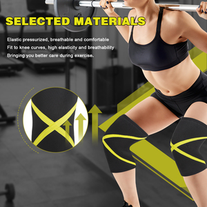 LADYGLOW-Genouillère de compression avec logo personnalisé, soutien pour genouillère d'haltérophilie, fitness, noir, 7mm, <span class=keywords><strong>crossfit</strong></span> - Product Image 2