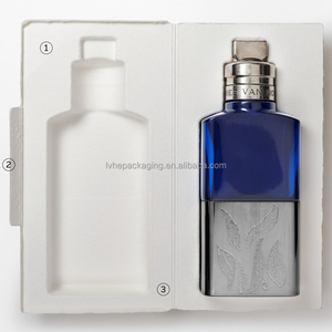 Boîte à clapet biodégradable écologique avec logo personnalisé pour le parfum/les soins de la peau Emballage en papier gaufré Bagasse de pulpe pour cosmétiques - Product Image 2