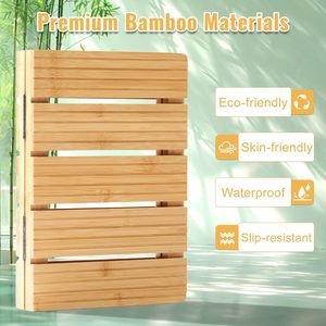 Tapis de bain pliable en bambou antidérapant, tapis de douche en bois, tapis de salle de bain à séchage rapide, imperméable, pour usage intérieur et extérieur près de la <span class=keywords><strong>piscine</strong></span> et de la baignoire - Product Image 6