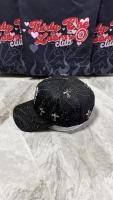 Gorra de Béisbol de 5 Paneles con Visera Curva, Estilo Nuevo, Personalizada, de Gamuza y Algodón, Gorras Deportivas B CROSS, Sombreros Barbas Originales con Logotipo de Diamantes de Imitación