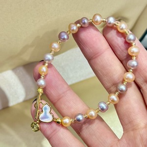 Light Luxury Freshwater Pink Purple <b>Pearl</b> <b>Bracelet</b> <b>for</b> <b>Women</b> Niche Versatile Design Sweet Autumn Winter INS - Product Image 2