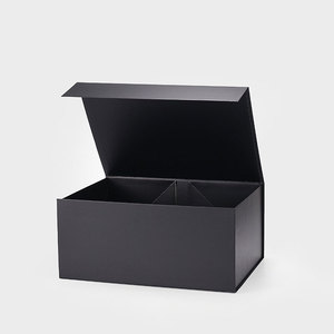 Low MOQ Custom Logo Luxury <b>Black</b> Magnetic Closure Rigid Cardboard Gift <b>Box</b> With Eva Foam Insert - Product Image 1