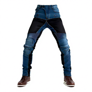 Nouveaux hommes bleu Evlar été maille moto pantalons d'équitation pantalon de protection contre les chutes Silicone garde moto équitation jean - Product Image 1