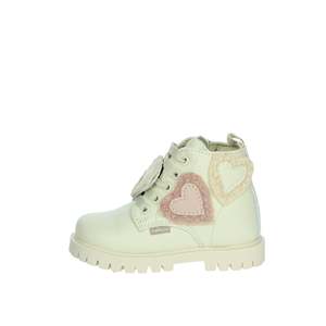 Bottines pour filles Balducci, style combat, couleur beige, avec application de cœur - Product Image 1