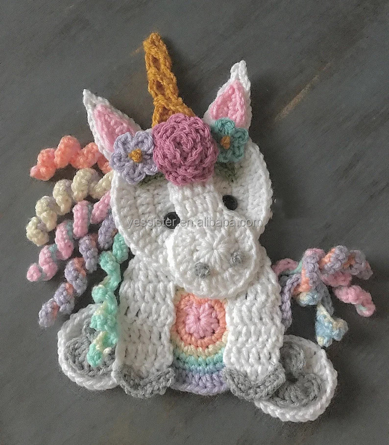 36 Stück Gehäkelte Tier-Applikationen Zum Aufnähen – 12 Designs (Maus, Einhorn, Fuchs Usw.), Aus Polyester