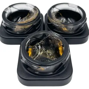 5ml Thick Black Glass Cube Square Containers Concentrate Jars With Black Child Resistant Lids For Oil Lip Balm Cosmetics