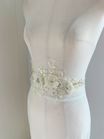 QUEENSGOWN NNBW Applique en dentelle florale 3D de luxe, lourdement perlée, brodée, avec sequins, accessoires pour robe de mariée