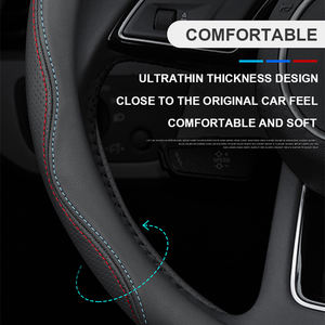 Funda de Cuero para <span class=keywords><strong>Volante</strong></span> de Coche para <span class=keywords><strong>Audi</strong></span> A1 <span class=keywords><strong>A3</strong></span> A4 A5 A6 A7 A8 SQ5 RSQ5 S3 S4 S5 S6 S7 RS3 RS4 RS5 RS6 Q2 Q3 Q4 Q5 Q7 Q8 TT TTRS - Product Image 3