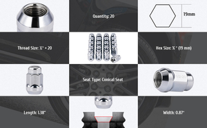 Titan bánh xe Nut M12x1.5 bánh xe <span class=keywords><strong>Lug</strong></span> <span class=keywords><strong>Nuts</strong></span> / 19mm Hex nón ghế bánh xe <span class=keywords><strong>Lug</strong></span> NUT - Product Image 6