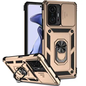 Custodia defender robusta antiurto con supporto ad anello copertura dell'obiettivo di protezione della fotocamera armatura anti-goccia per <span class=keywords><strong>XIAOMI</strong></span> <span class=keywords><strong>MI</strong></span> 11T/11T PRO - Product Image 1