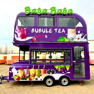 รถขายอาหารเคลื่อนที่ Decker Bus พร้อมอุปกรณ์ครัวครบครันสำหรับขาย - เหมาะสำหรับขายกาแฟ ชานมไข่มุก ขนมหวาน ไอศกรีม สำหรับใช้งานกลางแจ้ง - Product Image 1