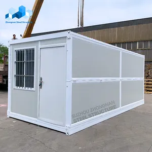 Low price 20ft modular mobile tiny home portable fold folding foldable prefab container house with toilet