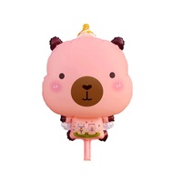 Jumbo Blumen-Capybara-Ballon Matte Aluminiumfolie-Ballon für Kindergeburtstag Babyparty und Kinderzimmer-Dekoration Globos