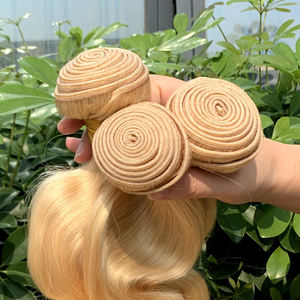 GS 8A 10A 12A vergine russo capelli umani 613 biondo tesse platino brasiliano onda corpo dritto profondo fasci di capelli biondi - Product Image 3