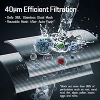 Préfiltre à eau électrique/à batterie automatique pour toute la maison BriskSpring AT-30G-BS, maille en laiton 40 microns, 6T/H, 3/4 1 pouce, usage domestique