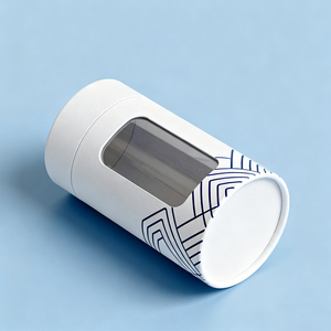 Tùy chỉnh bao bì ống giấy trắng với cửa sổ nhựa PVC rõ ràng | hộp tròn có thể tái chế cho kẹo, kẹo dẻo & Sô cô la - Product Image 2