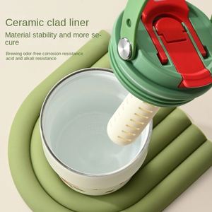 New Classic Double-Walled Stainless Steel Vacuum Thermos Coffee <b>Cup</b> <b>Ceramic</b> Liner Cold Resistant Back School Portable for - Product Image 2